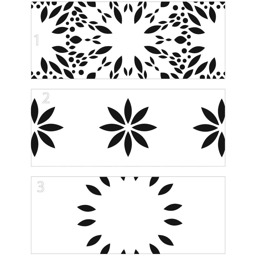 The Crafter's Workshop Layered Mums Slimline Stencil tcw6033