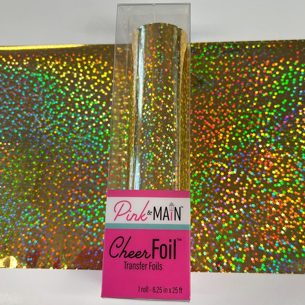 Pink and Main Starry Gold Cheerfoil Roll PMF013