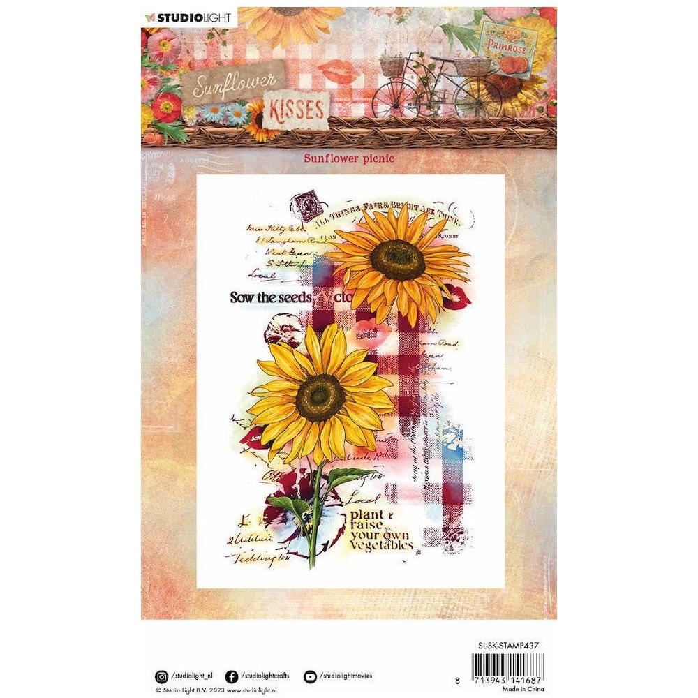 Studio Light Sunflower Picnic Clear Stamp Sunflower Kisses Collection slskstamp437 blooms detail