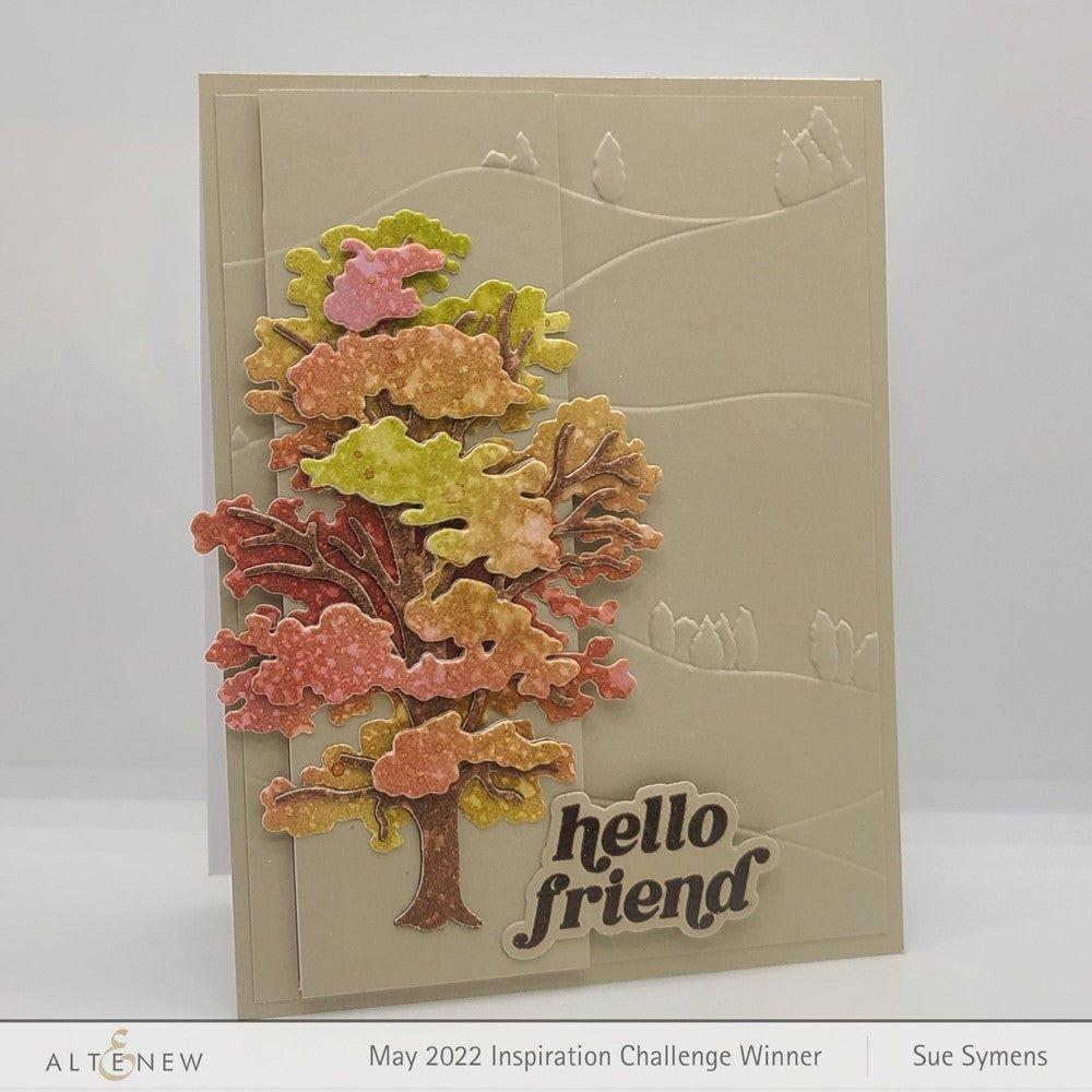 Altenew Rolling Hills 3D Embossing Folder alt7738 hello friend