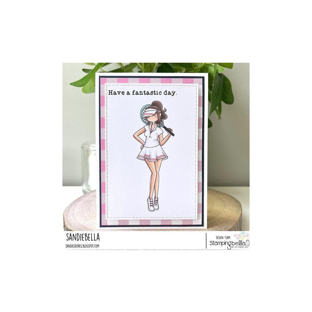 Stamping Bella Curvy Girl Plays Tennis Cling Stamp eb1218 fantastic day