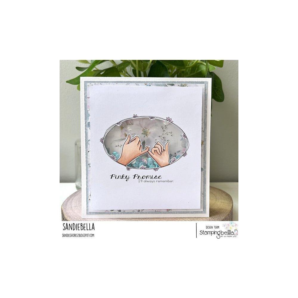 Stamping Bella Pinky Promise Sentiment Set Cling Stamps eb1235 shaker