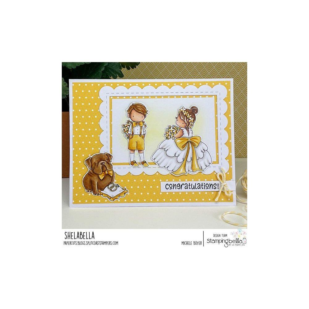 Stamping Bella Tiny Townie Wedding Trio Cling Stamps eb1240 congratulations