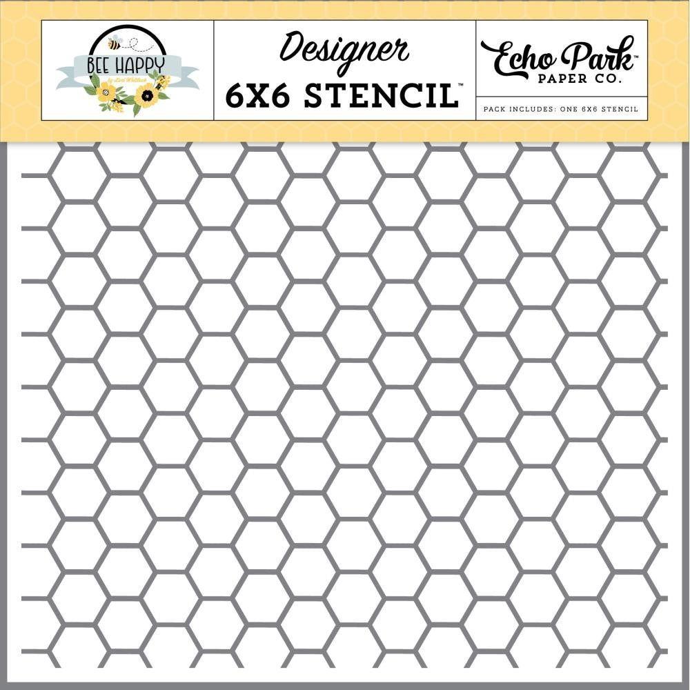 Echo Park Beehive Hexagon 6 x 6 Stencil bh319035