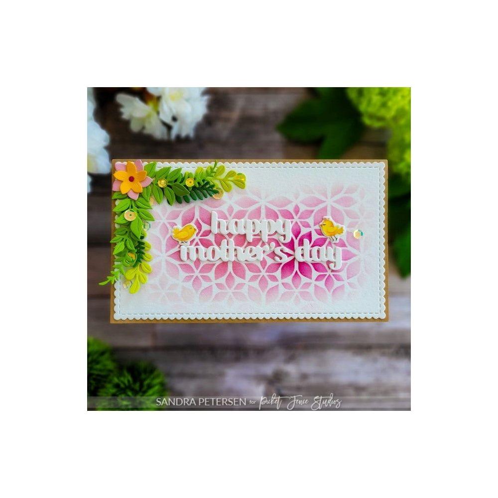 Picket Fence Studios Lots of Blossoms Stencil sc365 tile