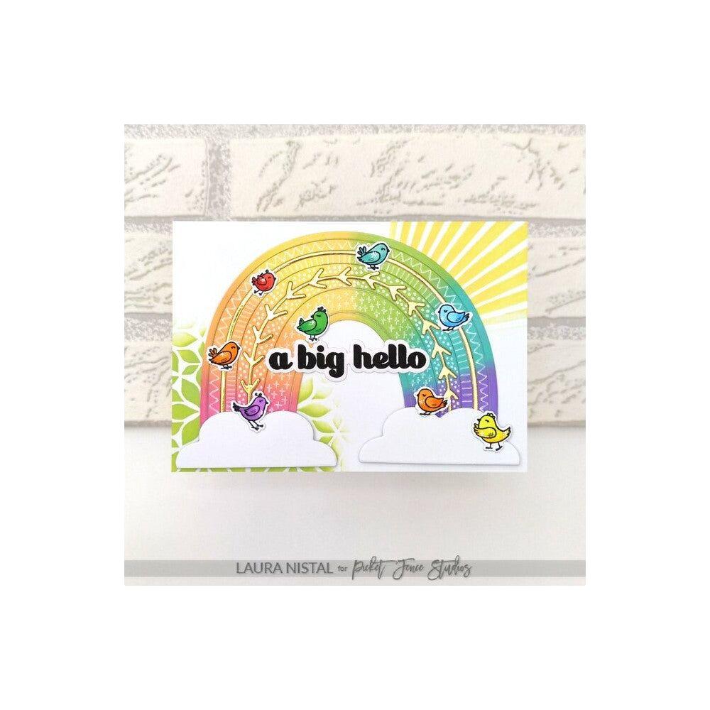 Picket Fence Studios A Rainbow Die for all Seasons Die pfsd308 big hello