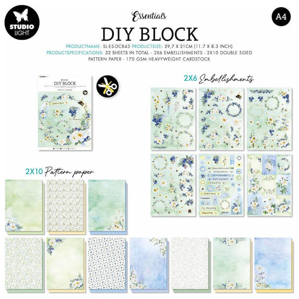 Studio Light Sunny Summer Essentials DIY Block slesdcb43 page detail