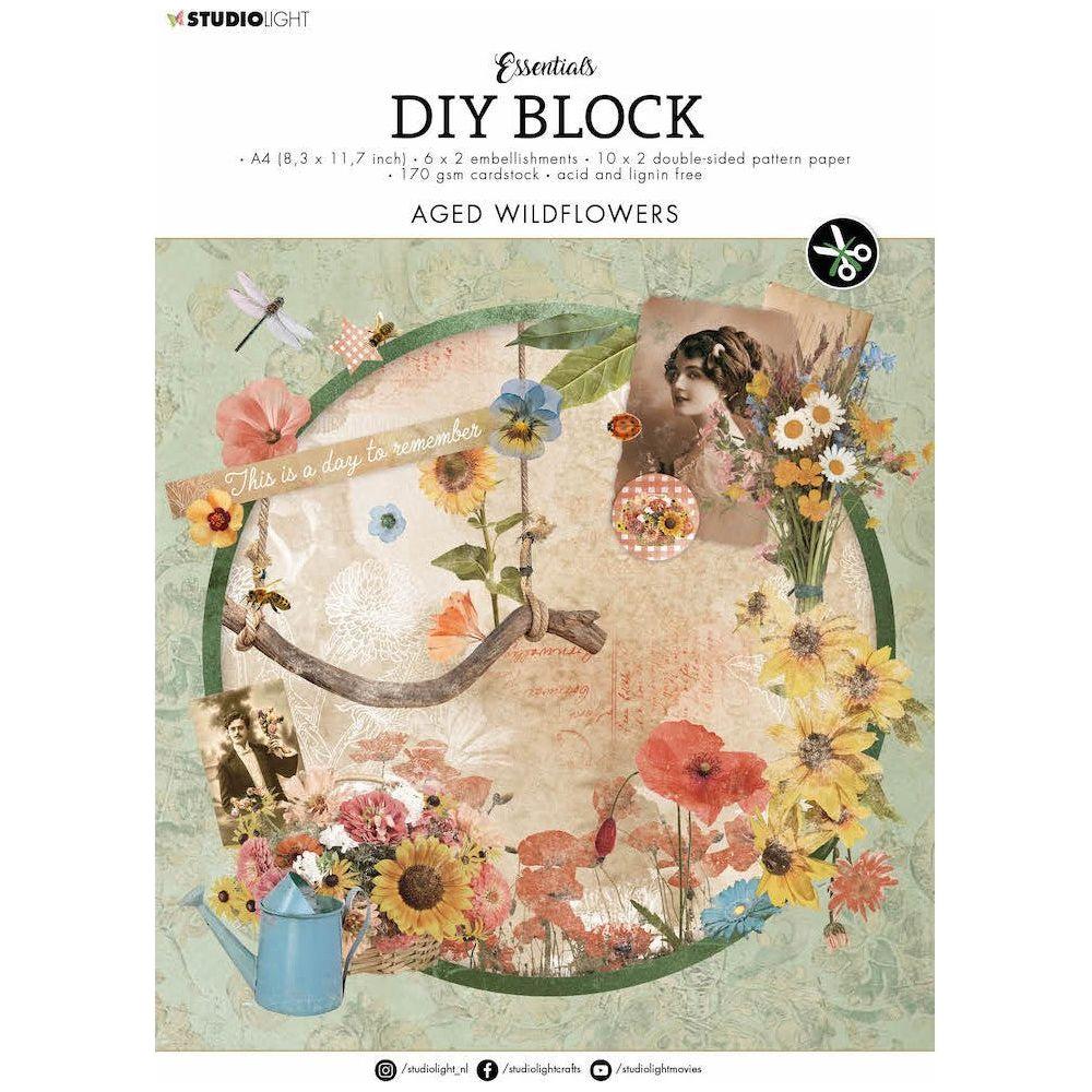 Studio Light Aged Wildflowers Essentials DIY Block slesdcb45