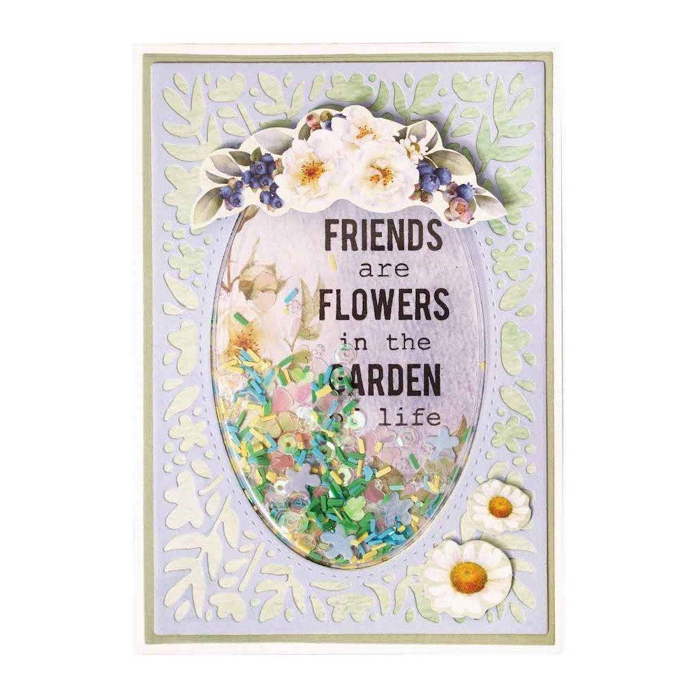 Studio Light Floral Border Card Dies slescd518 friends are flowers