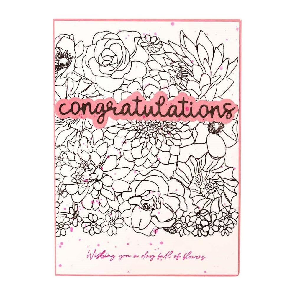 Studio Light Summer Bouquet Clear Stamp slesstamp424 congratulations