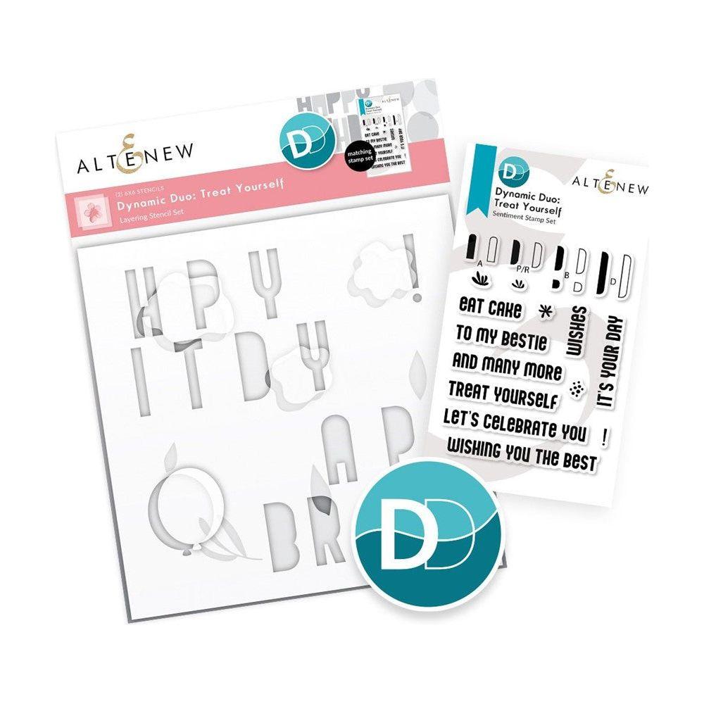 Altenew Dynamic Duo Treat Yourself Clear Stamp and Stencil Set ALT7711BN