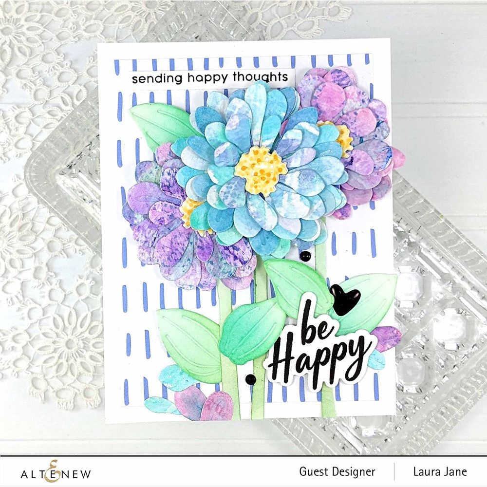 Altenew Craft a Flower Zinnia Layering Dies ALT7703 be happy