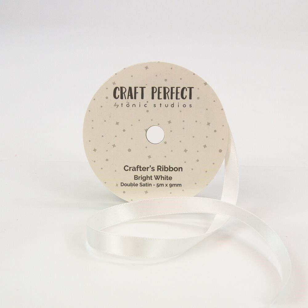 Tonic Craft Perfect Bright White Double Satin Ribbon 8977e