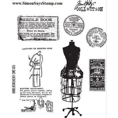 Simon Says Stamp! Tim Holtz Cling Rubber Stamps HABERDASHERY CMS105