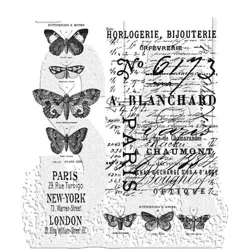 HOTP Clear Stamps - Botanical Butterflies - Silicone Stamps