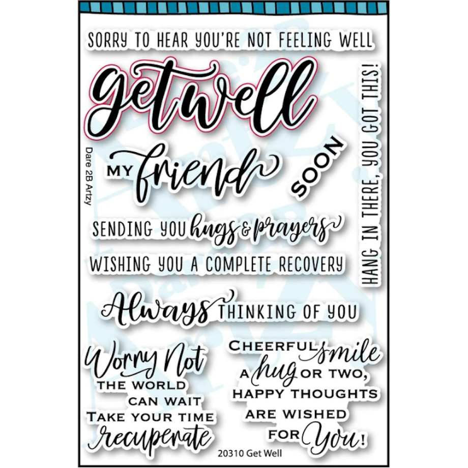 Dare 2B Artzy Get Well Clear Stamp Set 20310