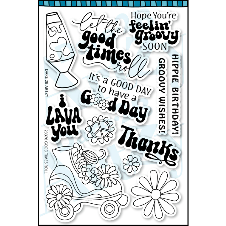 Dare 2B Artzy Good Times Roll Clear Stamp Set 23376