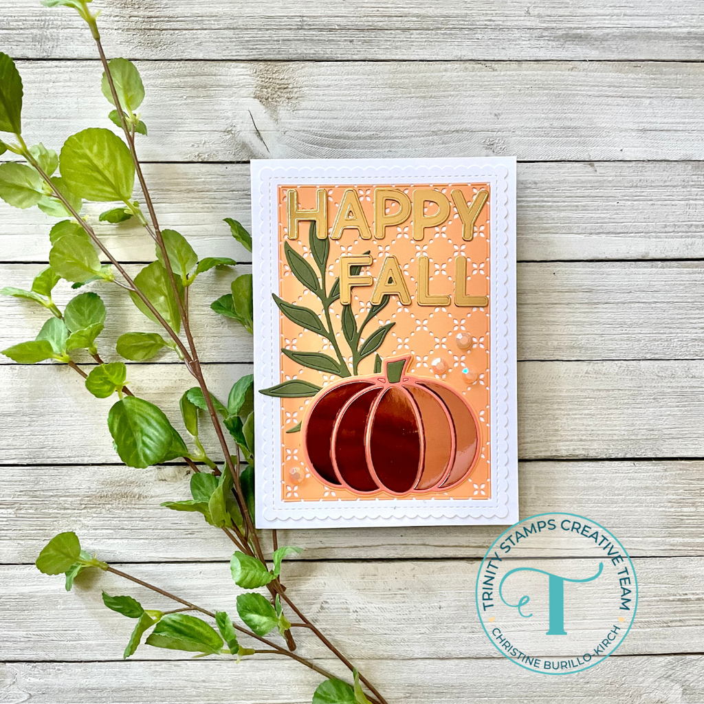 Trinity Stamps MODERN EMBOSSED ALPHABET Die Set tmd-144 Happy Fall Card | color-code:ALT01