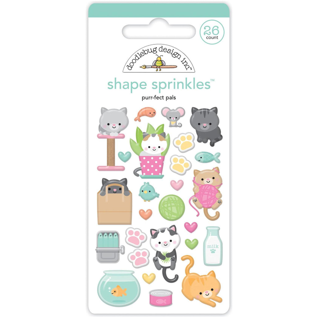 Doodlebug Purr-fect Pals Sprinkles Enamel Shapes 7603