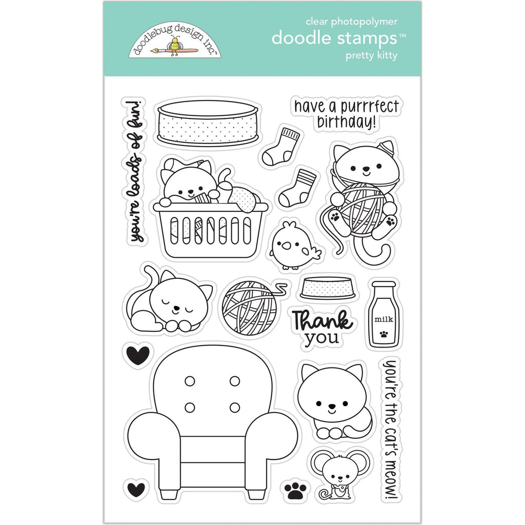 Doodlebug Pretty Kitty Clear Stamps 7614