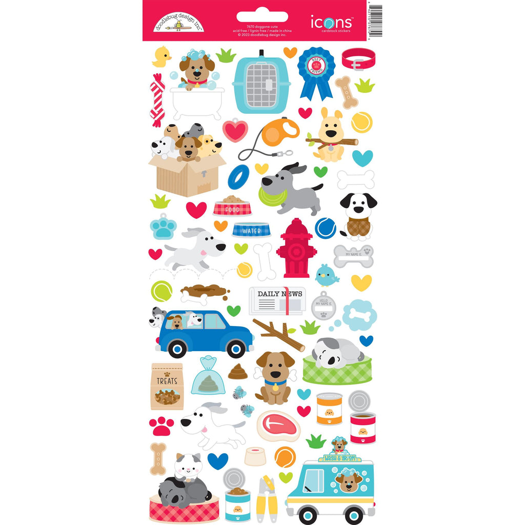 Doodlebug Doggone Cute Cardstock Stickers 7670