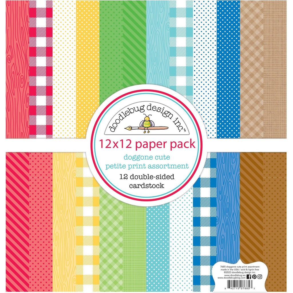 Doodlebug Doggone Cute Petite Prints 12x12 Inch Paper Pack 7685