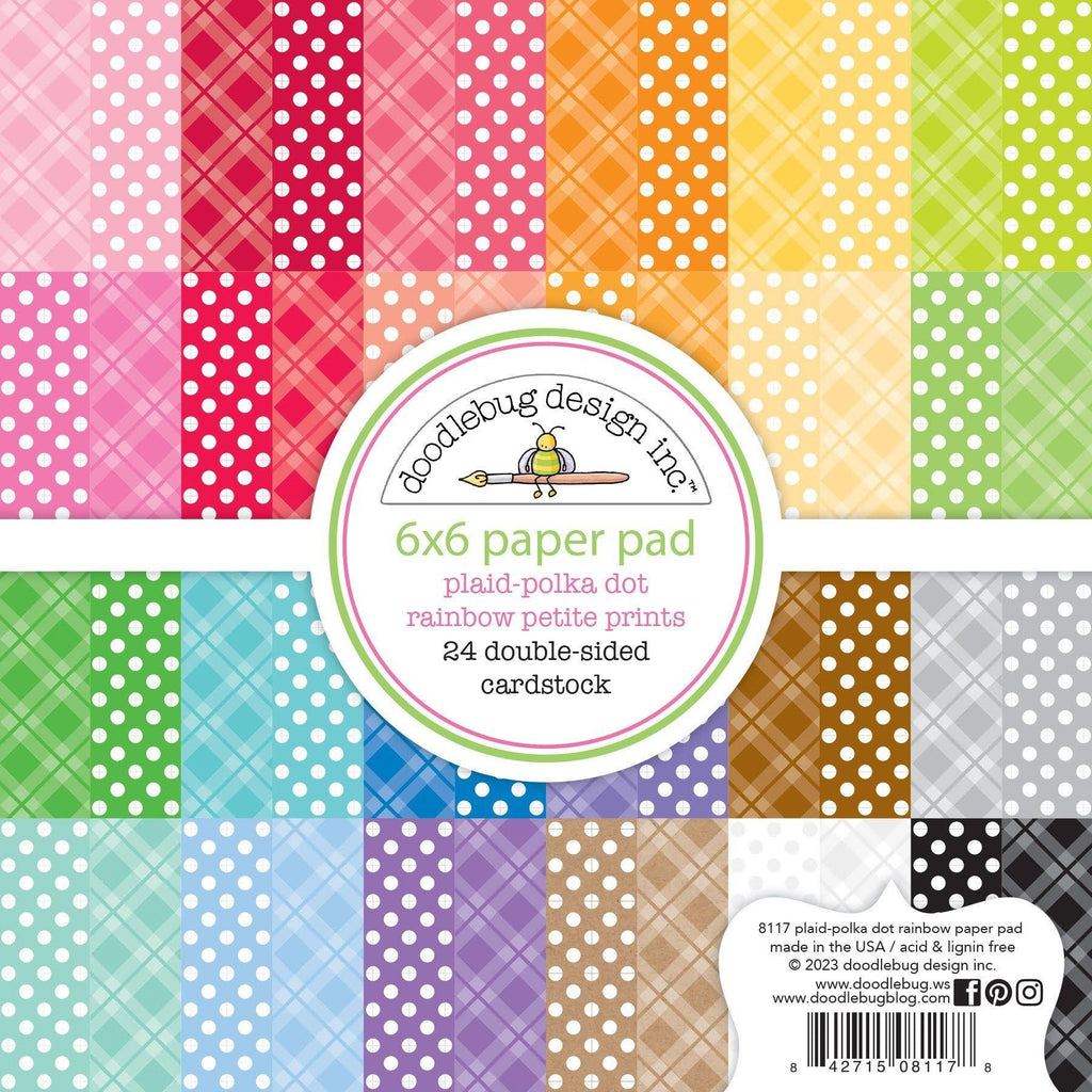 Doodlebug Plaid-Polka Dot 6x6 Inch Paper Pad 8117