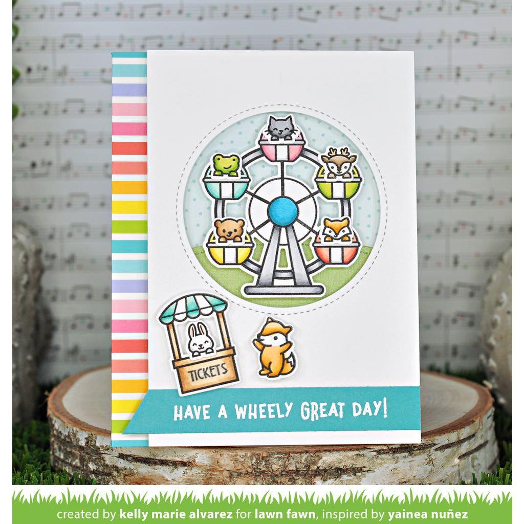 Lawn Fawn Vertical Rainbow Stripes Washi Tape lf3121 Wheely Great Day Card