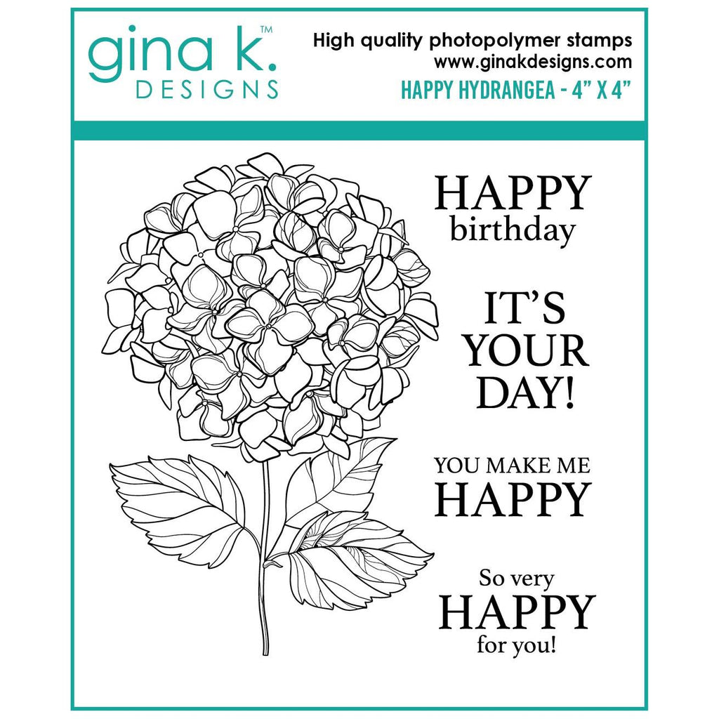 Gina K Designs Happy Hydrangea Clear Stamps gkd161