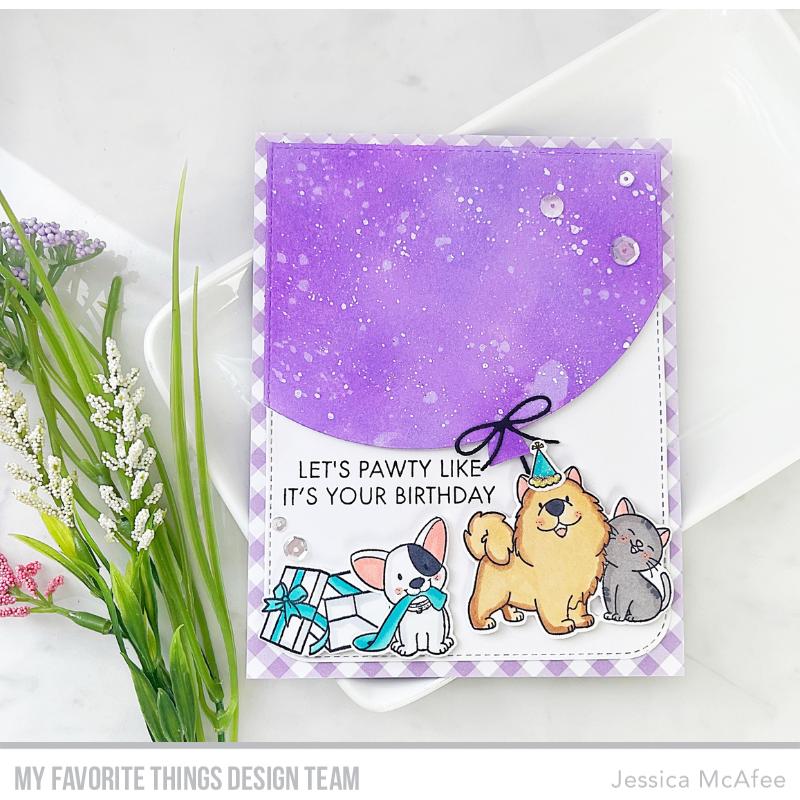 My Favorite Things Diagonal Gingham 6x6 Inch Paper Pad ep106 Big Purple Balloon Pawty | color-code:ALT01