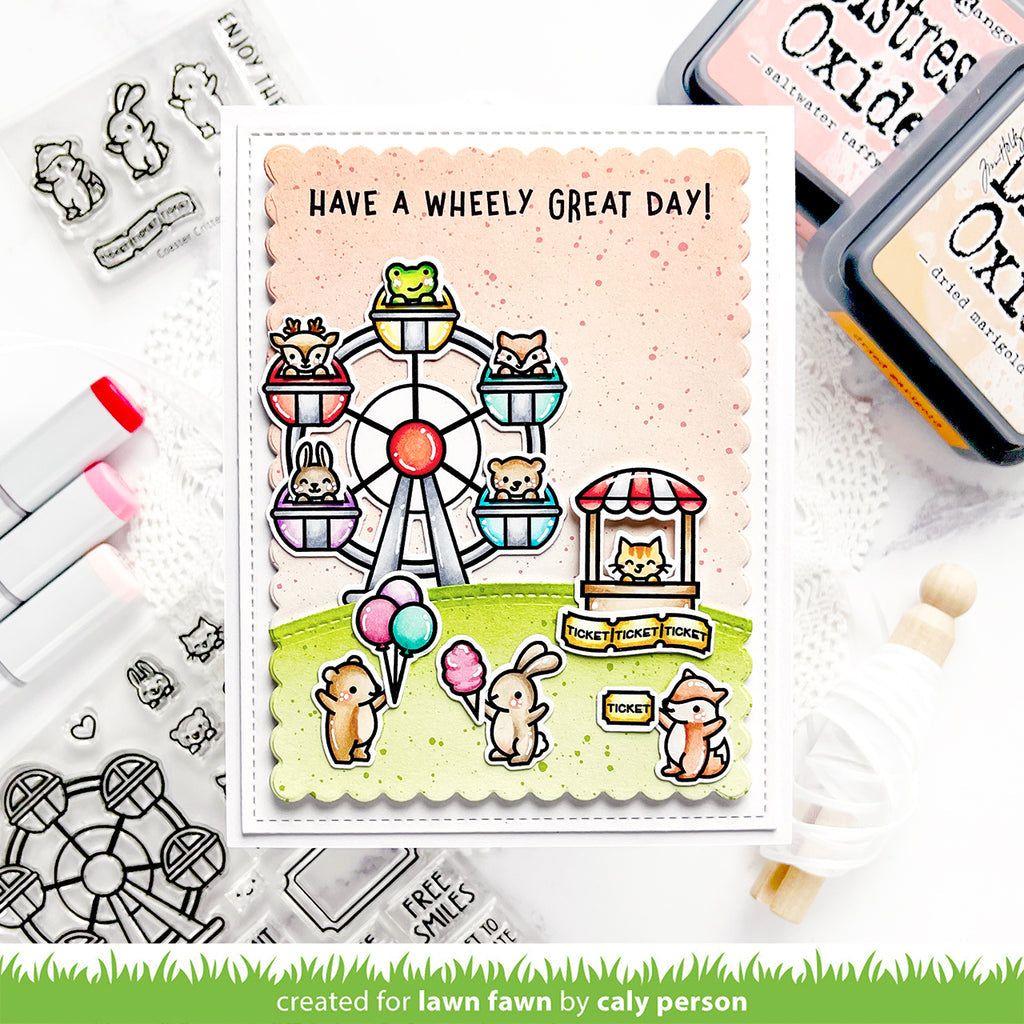 Lawn Fawn Coaster Critters Flip-Flop Clear Stamps lf3075 birthday park card | color-code:ALT1