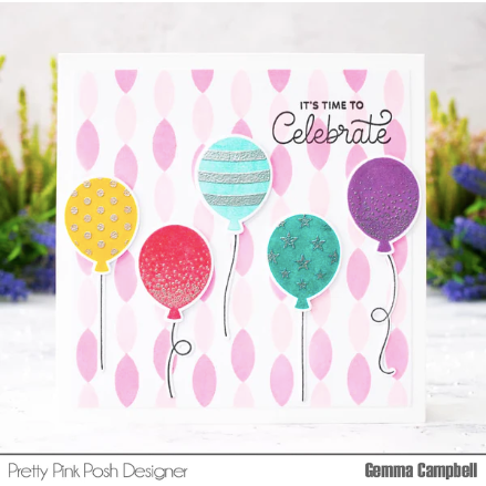 Pretty Pink Posh BIRTHDAY BALLOONS Clear Stamps | color-code:ALT1