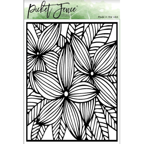 Picket Fence Studios Plumeria Flowers Stencil sc364