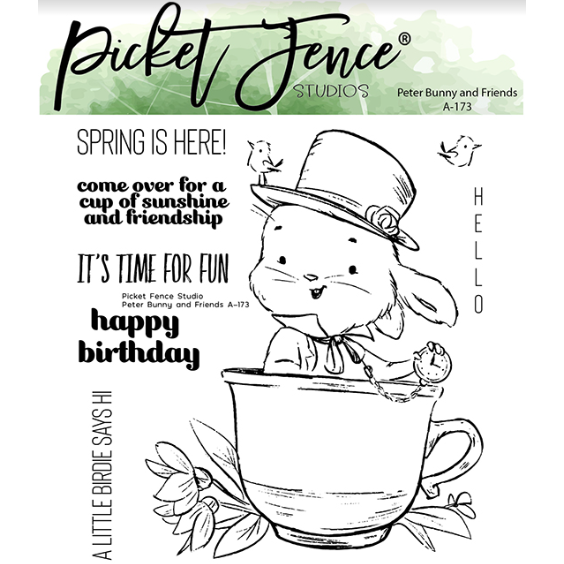 Picket Fence Studios Peter Bunny And Friends Clear Stamps a173