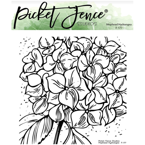 Picket Fence Studios Mophead Hydrangea Clear Stamp f177