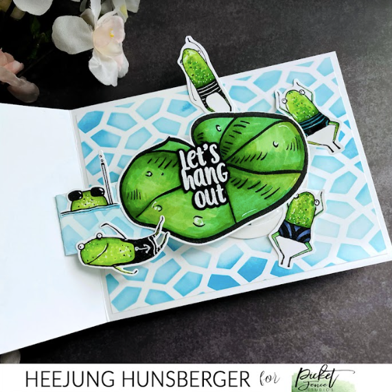 Picket Fence Studios More Of Dropping By To Say Croak Clear Stamps a166 lily pad