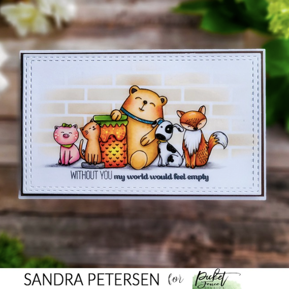 Picket Fence Studios Animal Crackers You Deserve To Be Spoiled Clear Stamps ac104 brick