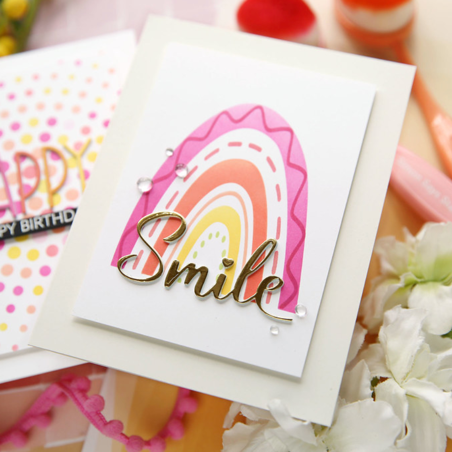 Alex Syberia Designs Joyful Rainbow Stencil Set asdste72 Smile | color-code:ALT01