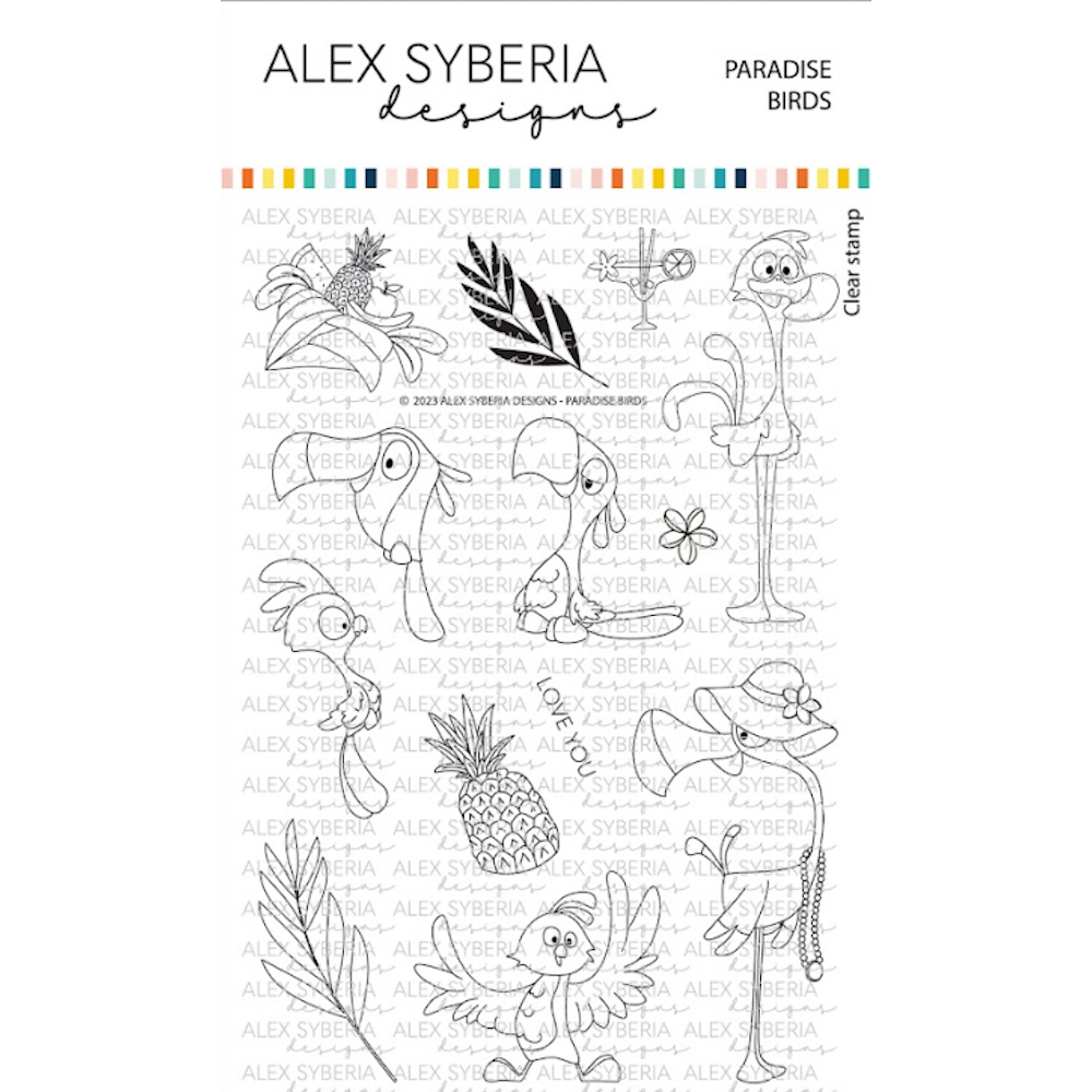 Alex Syberia Designs Paradise Birds Clear Stamp Set asdsta59