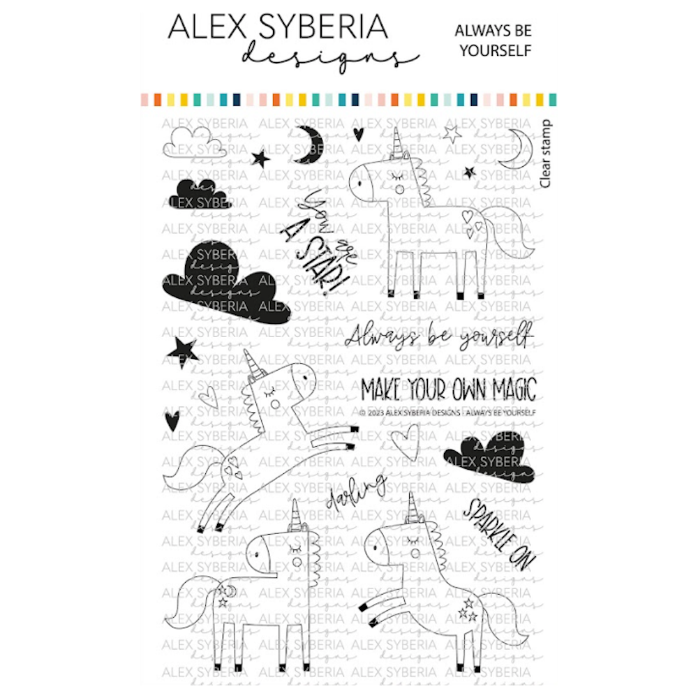 Alex Syberia Designs Always Be Yourself Clear Stamp Set asdsta61