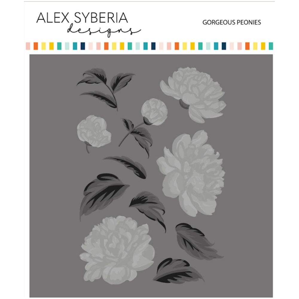 Alex Syberia Designs Gorgeous Peonies Stencil Set asdste55