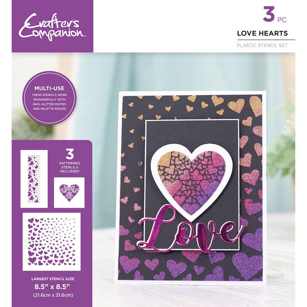 Crafter's Companion Love Hearts Stencil Set cc-sten-lovehea