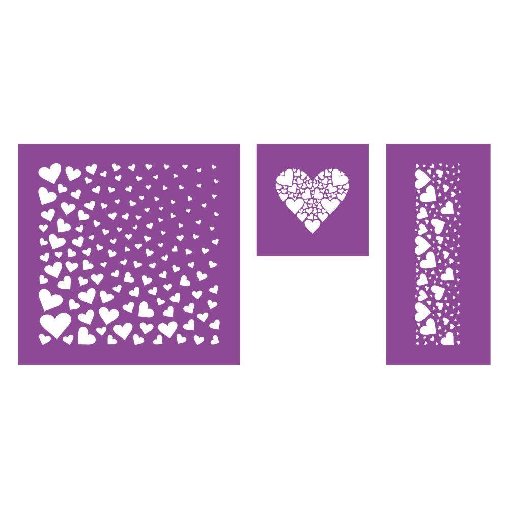 Crafter's Companion Love Hearts Stencil Set cc-sten-lovehea Individual Images