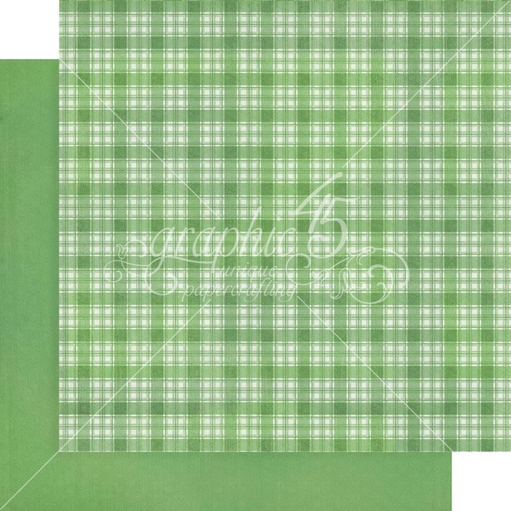 Graphic 45 LIFE'S A BOWL OF CHERRIES 12 x 12 Patterns And Solids Paper Pad g4502582 - Green Plaid