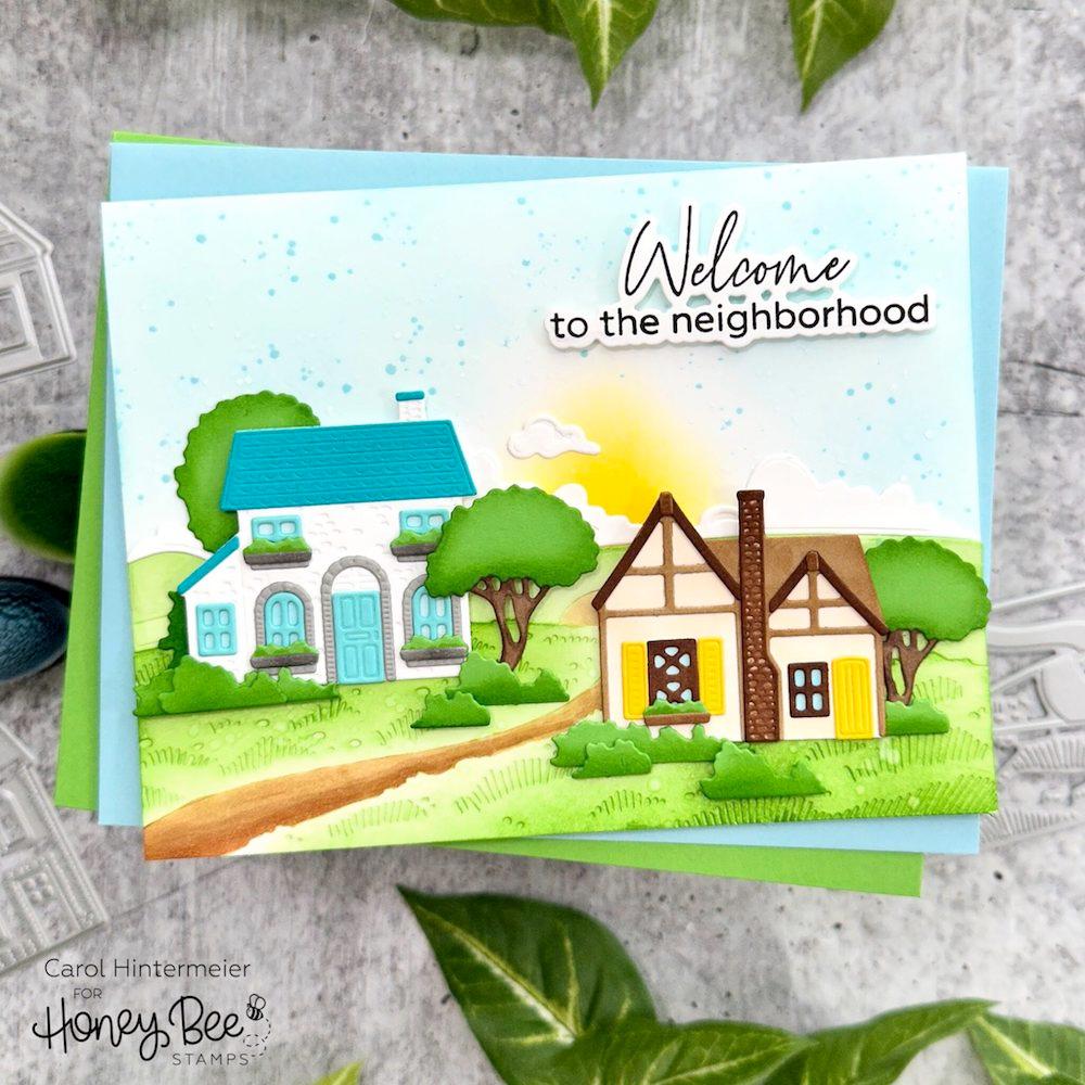 Honey Bee Cottage Countryside Dies hbds-cotcs Welcome To The Neighborhood Card