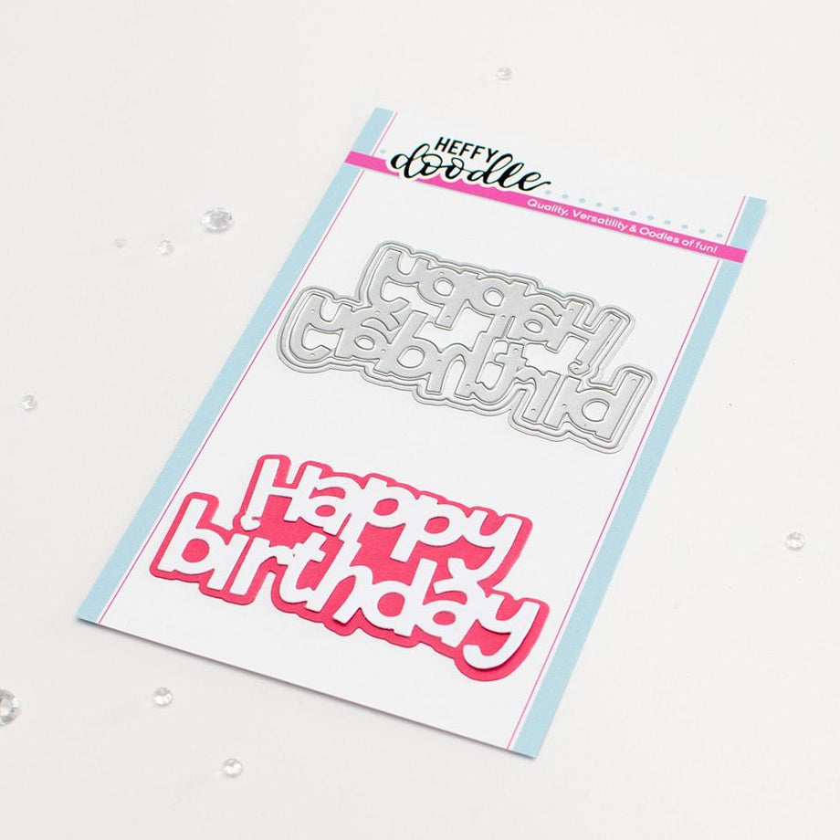 Spellbinders Etched Dies - Stylized Happy Birthday, S2-342