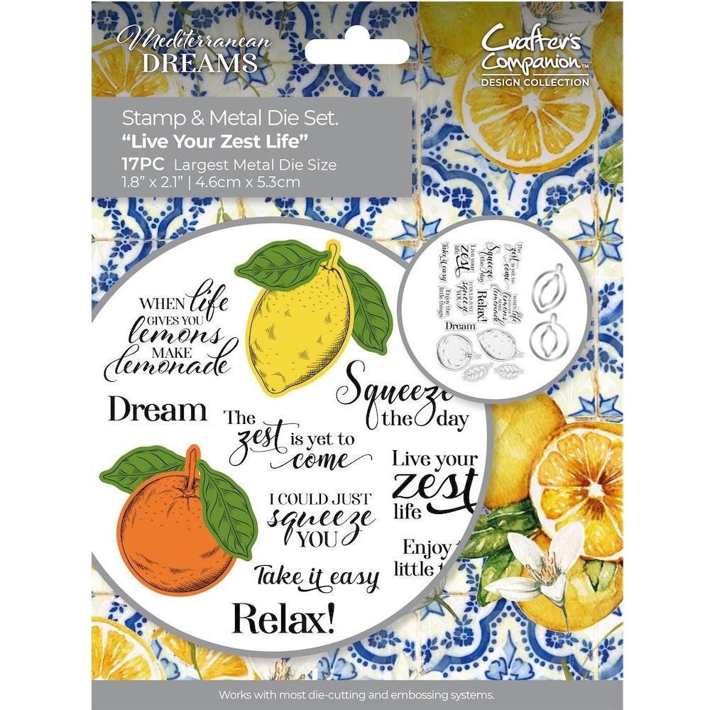 Crafter's Companion Live Your Zest Life Stamp And Die Set med-std-lyzl