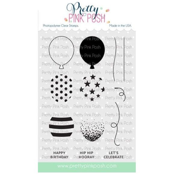 Pretty Pink Posh BIRTHDAY BALLOONS Clear Stamps