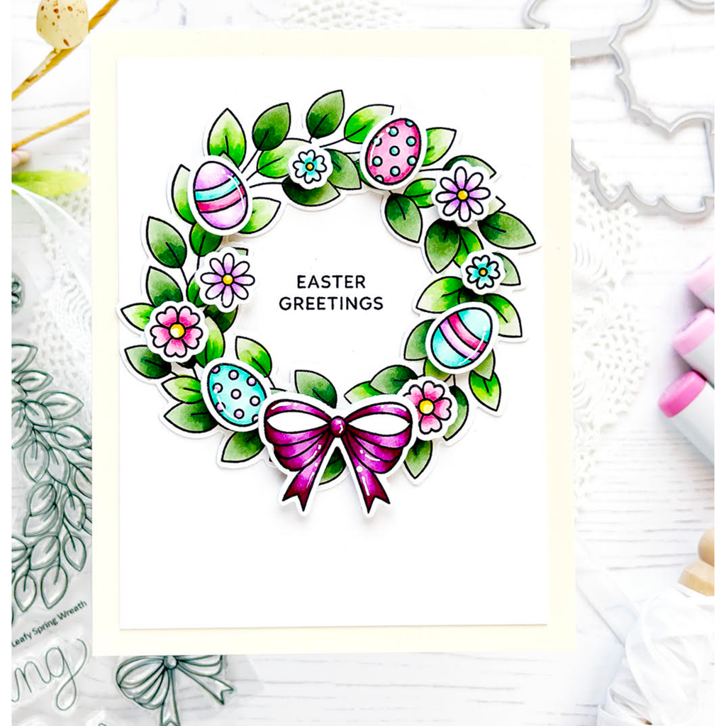 Pretty Pink Posh Leafy Sprigs Wreath Clear Stamps Leafy | color-code:ALT01