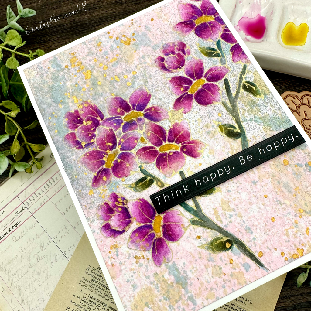 Simon Says Stamp Spring Florals Hot Foil Plate ssfp014 Floral Encouragement Card | color-code:ALT02